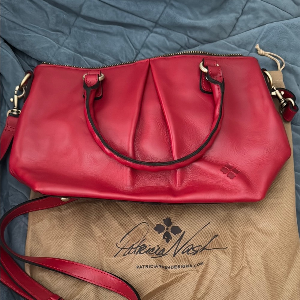 Patricia Nash Crimson Leather Satchel